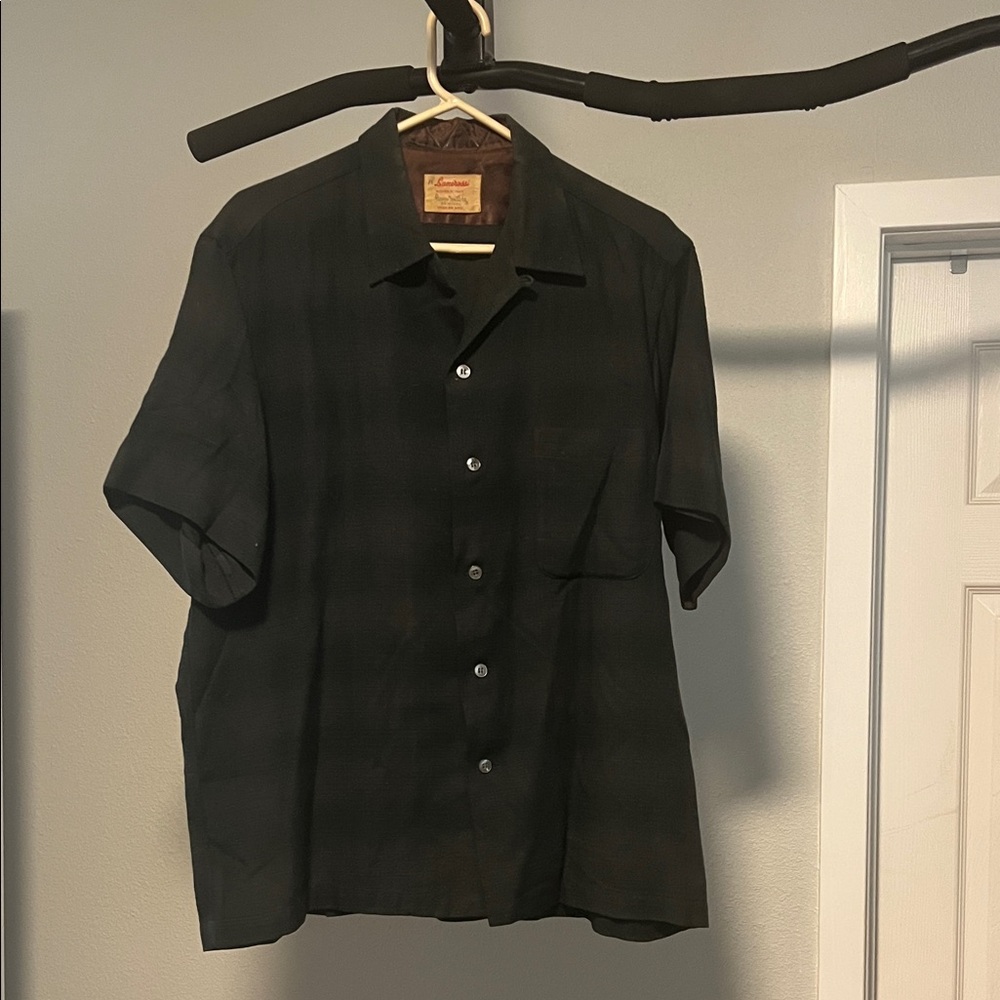 Men’s Vintage Lanerossi “Game and Lake” Short Sleeve Casual Shirt.